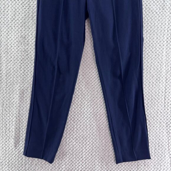 Maje Pants Womens EU34 Blue Slim Straight Mid Rise Pintuck Career Workwear - Picture 4 of 15